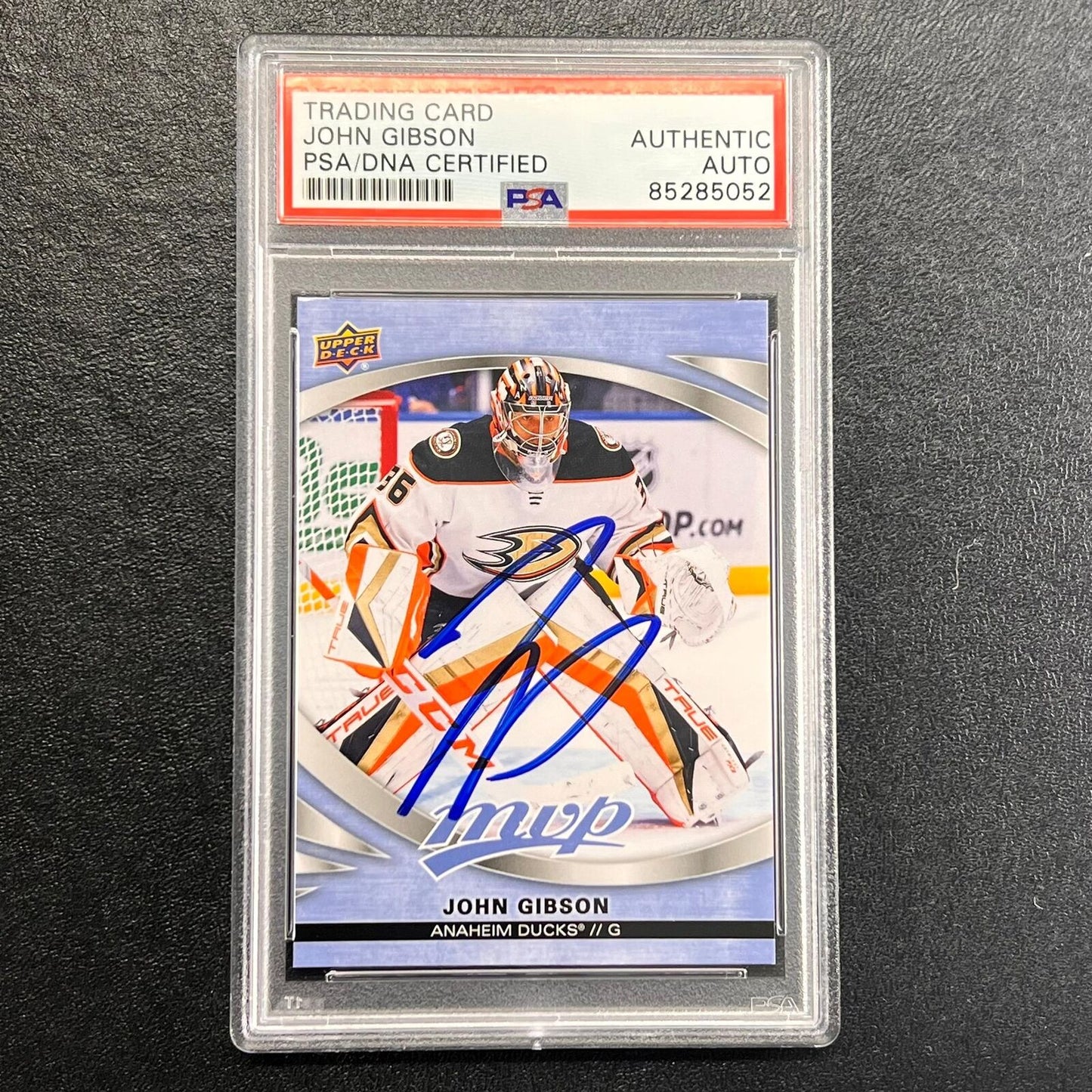 2023-24 Upper Deck MVP Hockey #10 John Gibson Signed Card AUTO PSA/DNA slabbed D