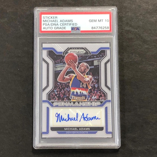 2021-22 Panini Prizm #PM-MAD Michael Adams Signed Card AUTO 10 PSA Slabbed Nugge