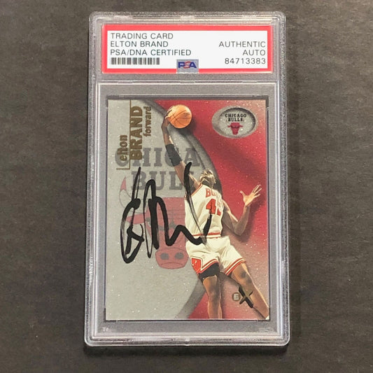 2000-01 Fleer Focus #70 Elton Brand Signed Card AUTO PSA Slabbed Bulls