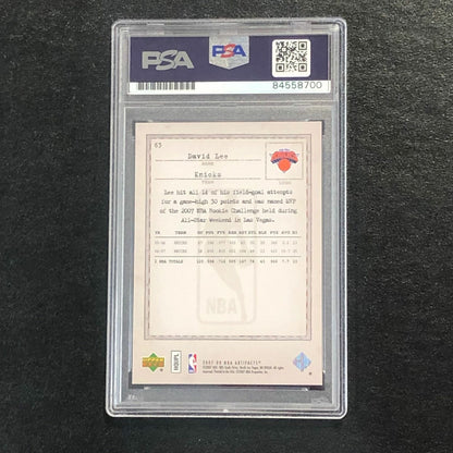 2007-08 UPPER DECK ARTIFACTS #63 David Lee Signed Card AUTO PSA Slabbed Knicks