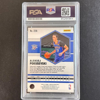 2020-21 Panini Mosaic #226 Aleksej Pokusevski Signed Card AUTO PSA Slabbed RC Th
