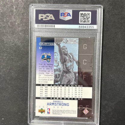 2002 Upper Deck Ovation #62 Darrell Armstrong Signed Card AUTO PSA Slabbed Magic