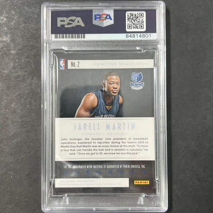 2015 Panini Gala Coming Attractions #2 27/60 Jarell Martin Signed Auto PSA Slabb