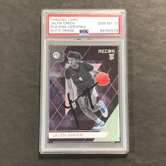 2021-22 Panini Chronicles Recon Draft Picks #124 Jalen Green Auto 10 PSA Slabbed