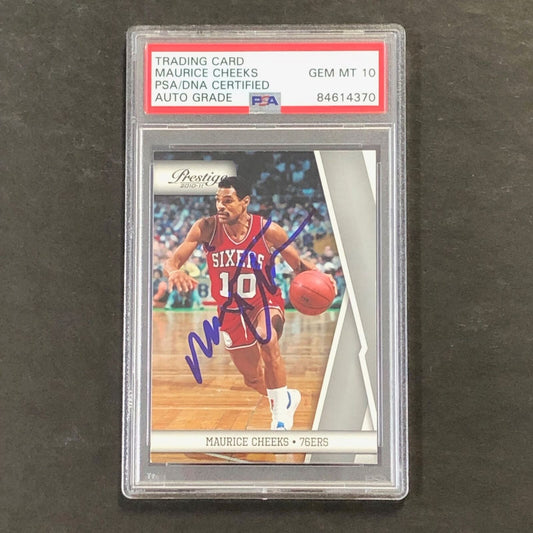 2010-11 Panini Prestige #140 Maurice Cheeks Signed Card AUTO 10 PSA Slabbed 76er