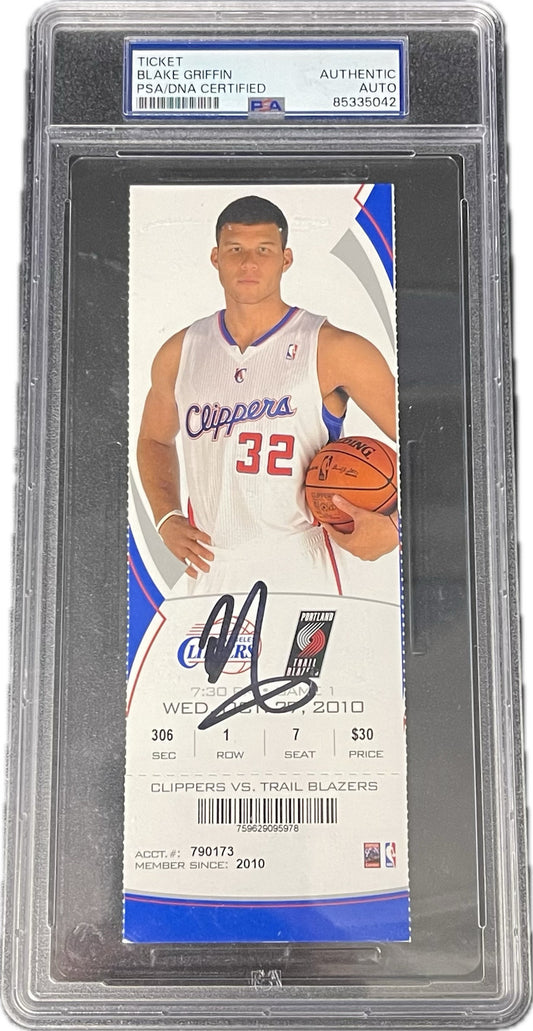 Blake Griffin Signed Debut Los Angeles Clippers Ticket PSA
