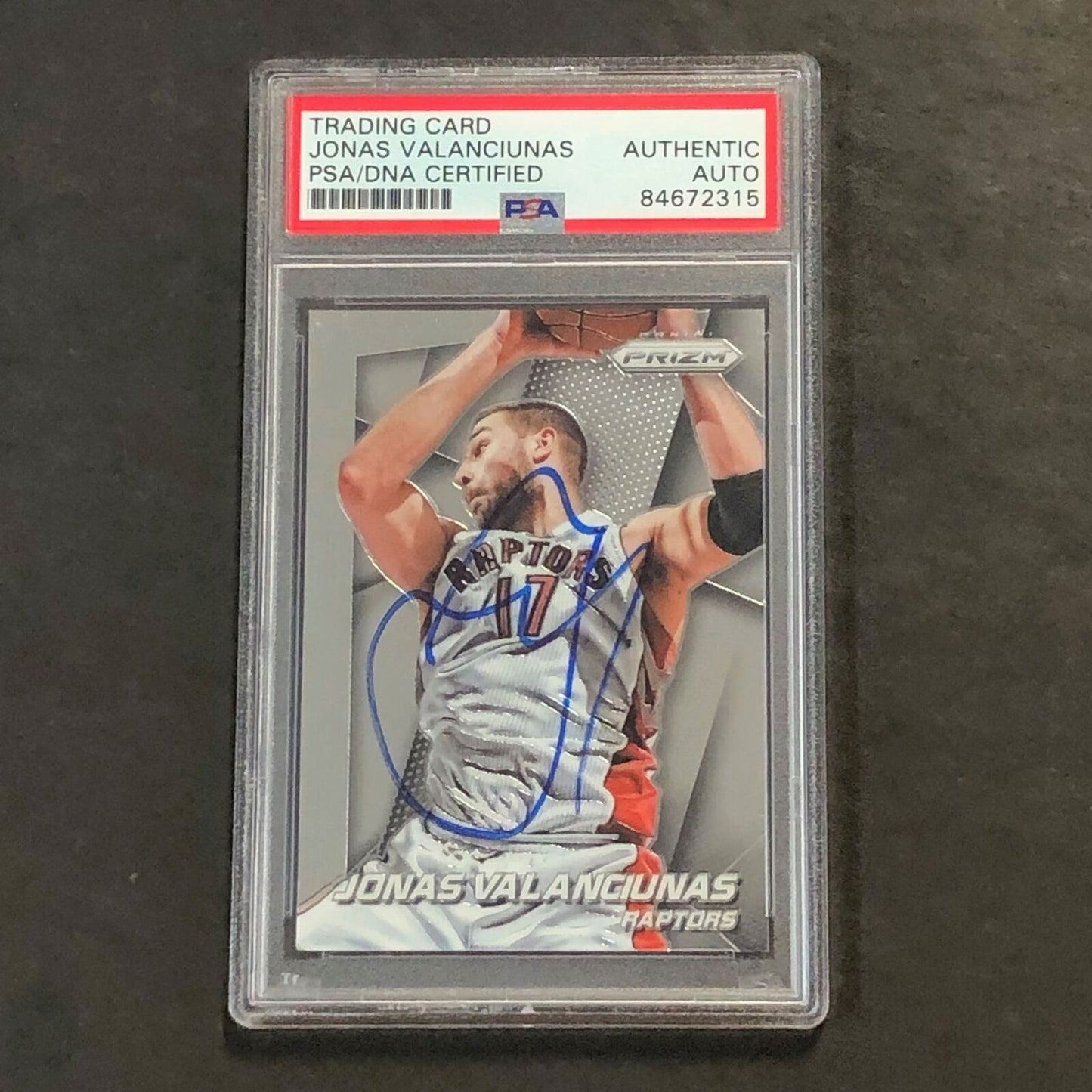 2014-15 Panini Prizm #145 Jonas Valanciunas Signed Card AUTO PSA Slabbed Toronto