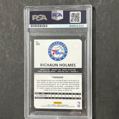 2015-16 Panini Complete #292 Richaun Holmes Signed Card AUTO PSA Slabbed 76ers