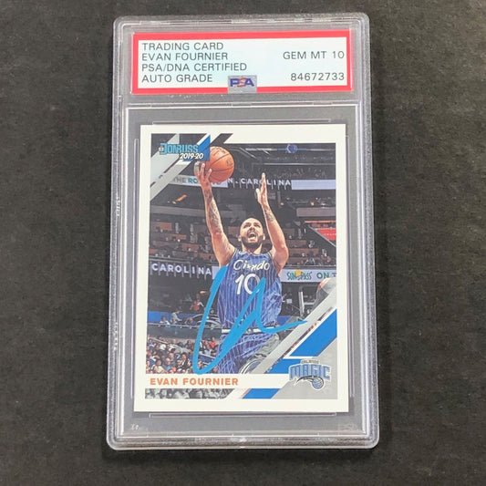 2019-20 Panini Donruss #146 Evan Fournier Signed Card AUTO GRADE 10 PSA Slabbed