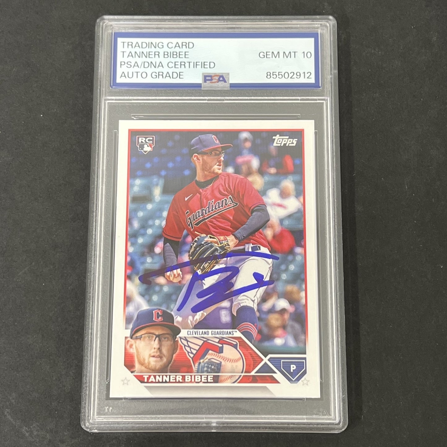 2023 Topps Update Series #US168 Tanner Bibee signed card PSA Auto 10