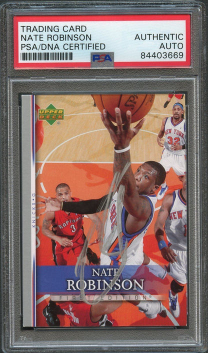 2007-08 Upper Deck First Edition #101 Nate Robinson Signed Card AUTO PSA Slabbed