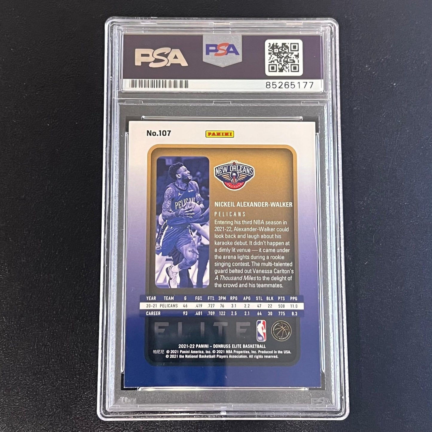 2021-22 Donruss Elite Basketball #107 Nickeil Alexander-Walker Signed Card AUTO