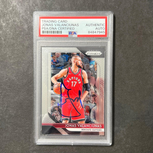 2018-19 Panini Prizm Black #93 Jonas Valanciunas Signed Card AUTO PSA Slabbed To