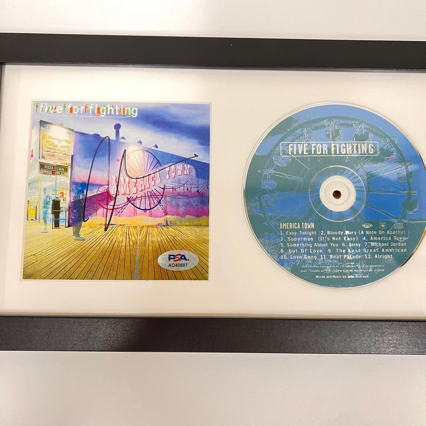 John Ondrasik Signed America Town Album CD Cover Framed PSA/DNA Autographed Five