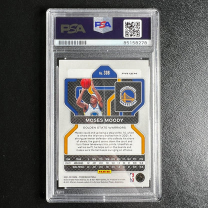 2021-22 Panini Prizm #308 Moses Moody Signed Card AUTO 10 PSA Slabbed RC Arkansa