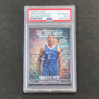 2018-19 NBA Hoops We Got Next #WGN-4 Jaren Jackson Jr. Signed Card AUTO PSA Slab