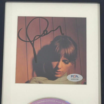 Taylor Swift Signed CD Cover Framed LOA AUTO 10 PSA/DNA Lavender Midnights Autog