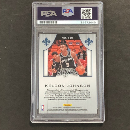 2019-20 Panini Chronicles Crusade #519 Keldon Johnson Signed Card Auto PSA Slabb