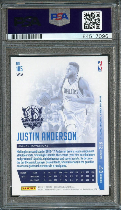 2016-17 Panini Prestige #105 Justin Anderson Signed Card AUTO PSA Slabbed Maveri