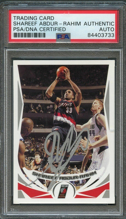 2004-05 Topps Basketball #25 Shareef Abdur-Rahim Signed Card AUTO PSA Slabbed Tr