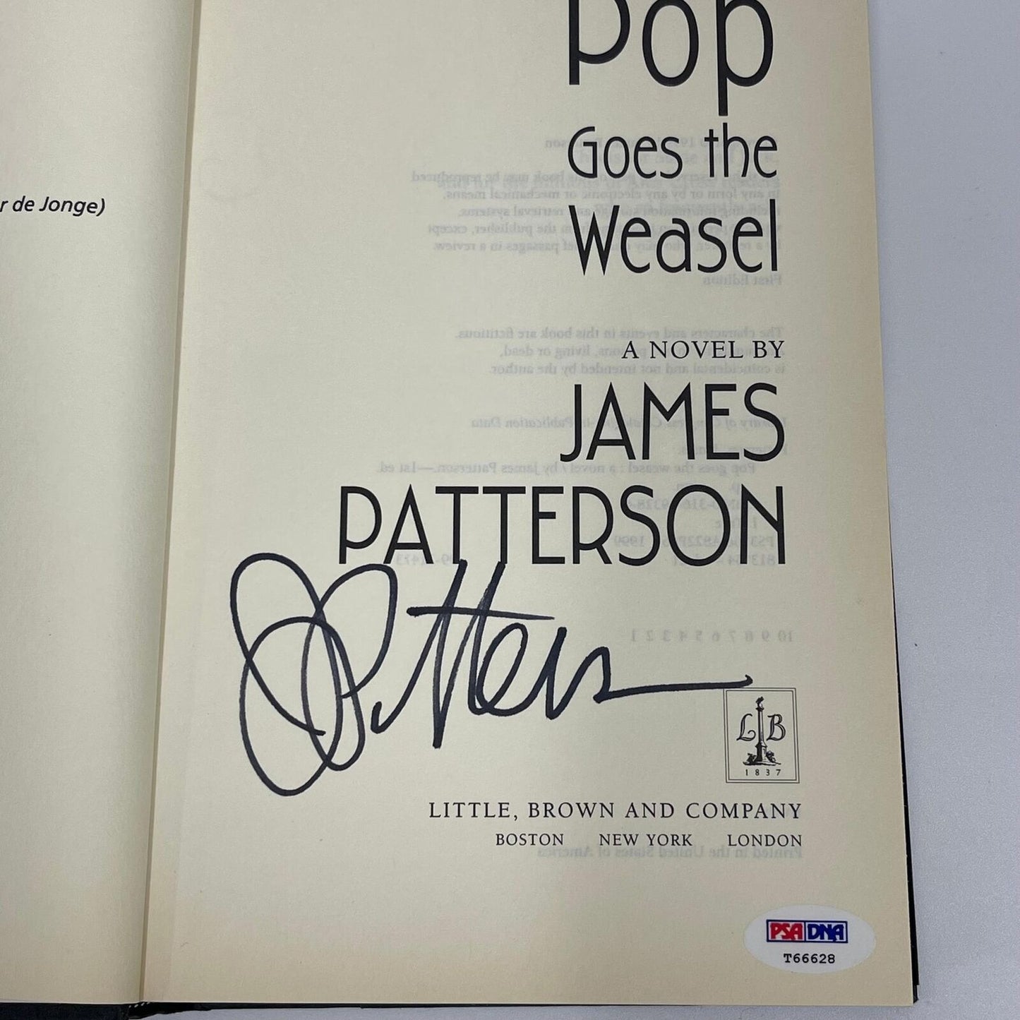 James Patterson signed Book PSA/DNA Pop Goes The Weasel Autographed