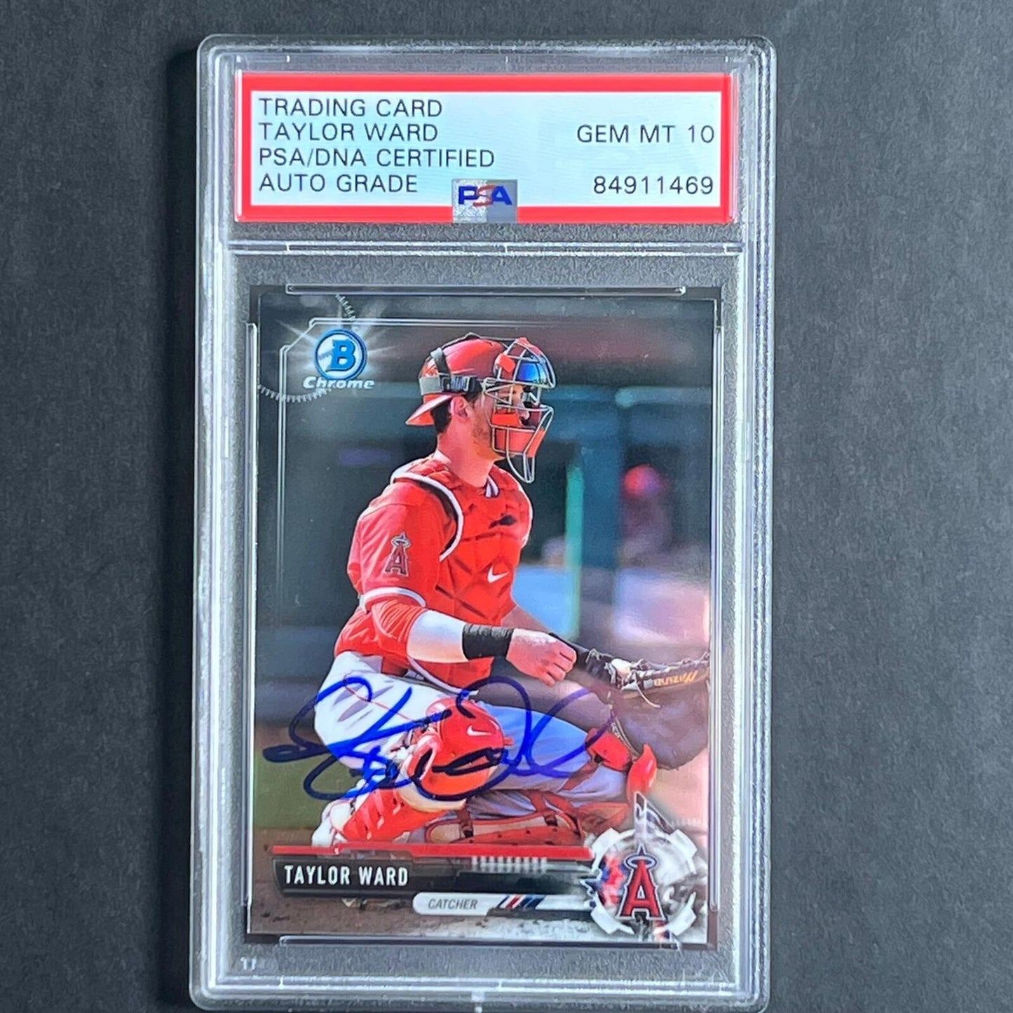 2017 Topps Bowman Chrome #BCP96 Taylor Ward Signed Card Auto Grade 10 PSA Slabbe