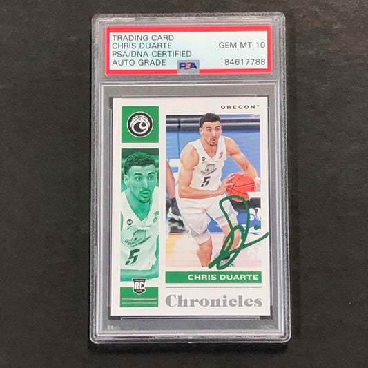 2021-22 Chronicles Draft Picks #18 Chris Duarte Signed Card AUTO 10 PSA slabbed