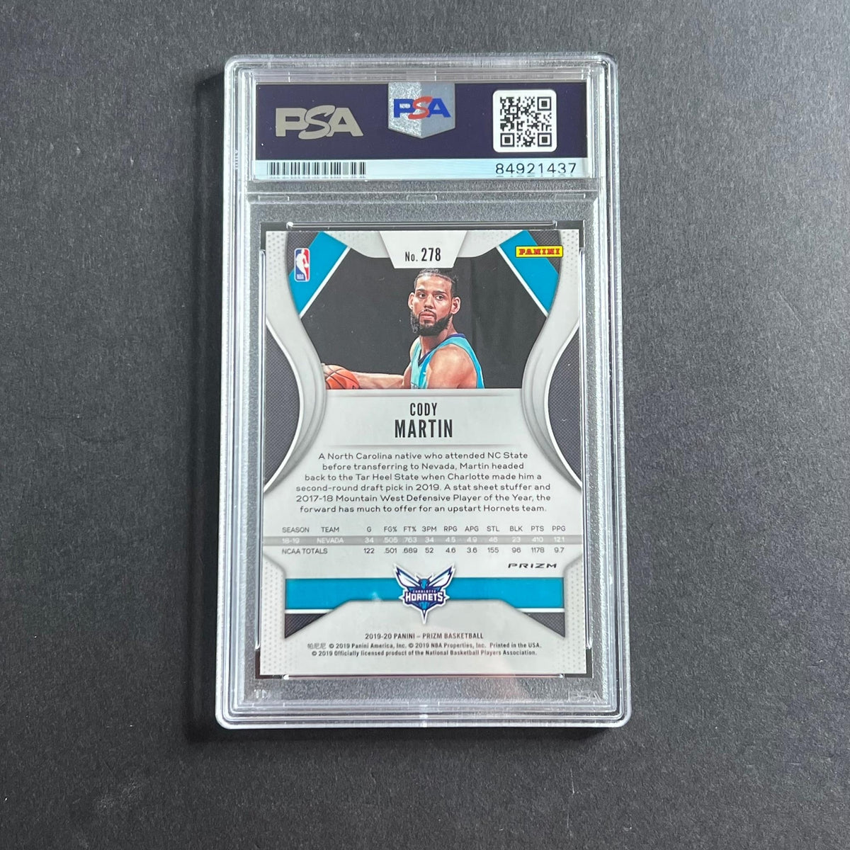 2019-20 Panini Prizim #278 Cody Martin Signed Card AUTO 10 PSA/DNA Slabbed RC Ho