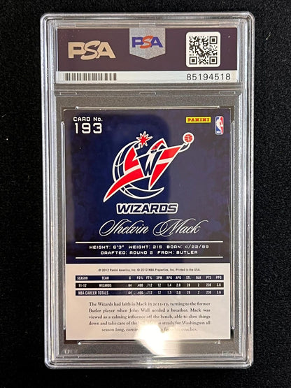 2012-13 Panini Prestige #193 Shelvin Mack Signed Card AUTO PSA Slabbed Wizards