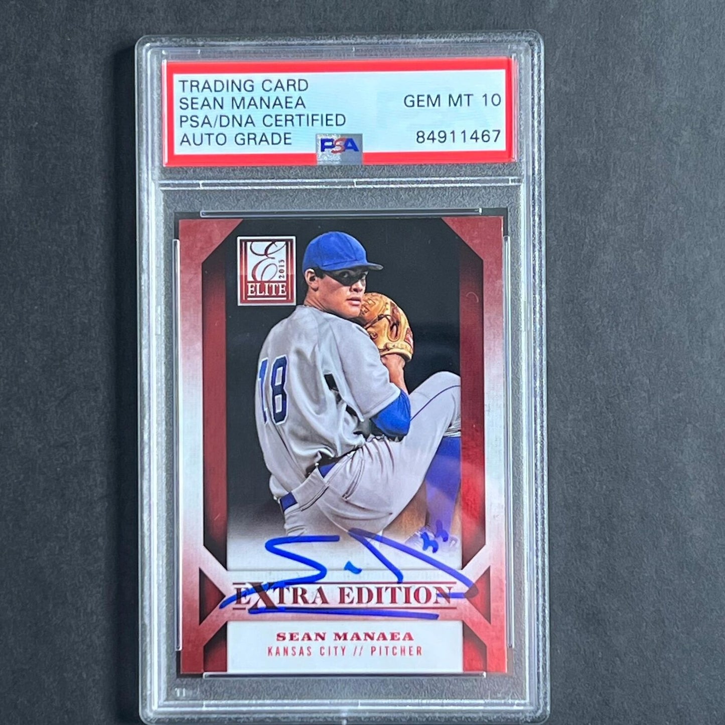 2013 Panini Elite Extra Edition #10 Sean Manaea Signed Card Auto Grade 10 PSA Sl