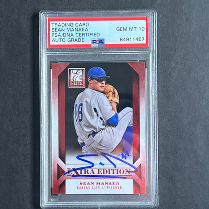 2013 Panini Elite Extra Edition #10 Sean Manaea Signed Card Auto Grade 10 PSA Sl