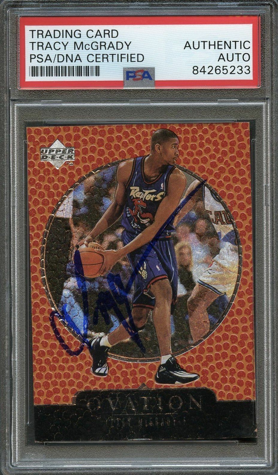 1998 Upper Deck Ovation #64 Tracy McGrady Signed Card AUTO PSA/DNA Slabbed