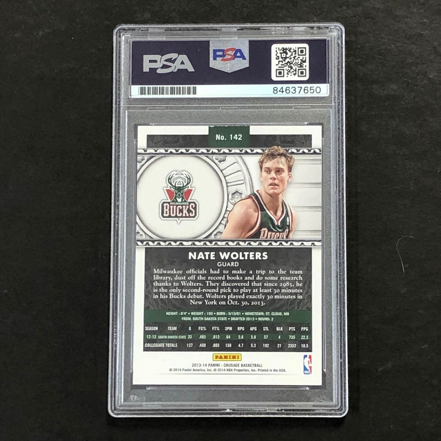 2013-14 Panini Crusade #142 Nate Wolters Signed Card AUTO PSA/DNA Slabbed RC Buc