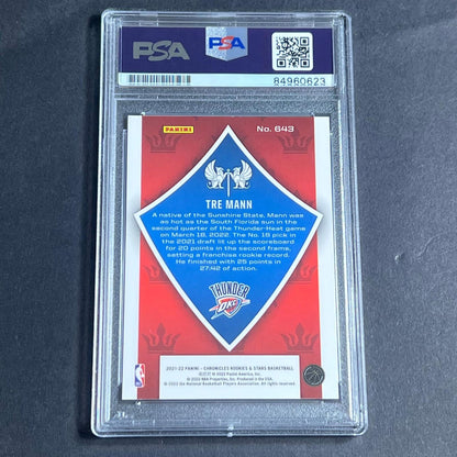 2021-22 Panini Chronicles Rookies and Stars #643 Tre Mann Signed AUTO PSA Slabbe