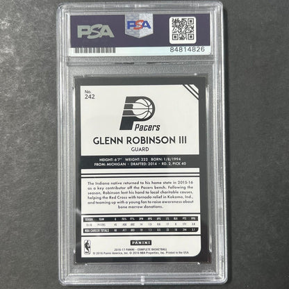 2016-17 Panini Complete #242 Glenn Robinson III Signed Card AUTO 10 PSA Slabbed