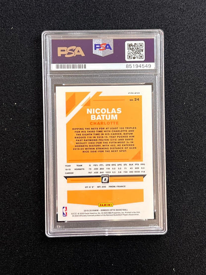 2019-20 Panini Donruss Optic #24 Nicolas Batum Signed Card AUTO 10 PSA Slabbed H