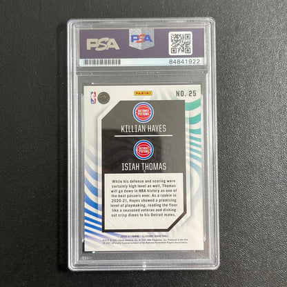 2020-21 Panini Illusions #25 Killian Hayes/Isiah Thomas Signed Card AUTO PSA Sla