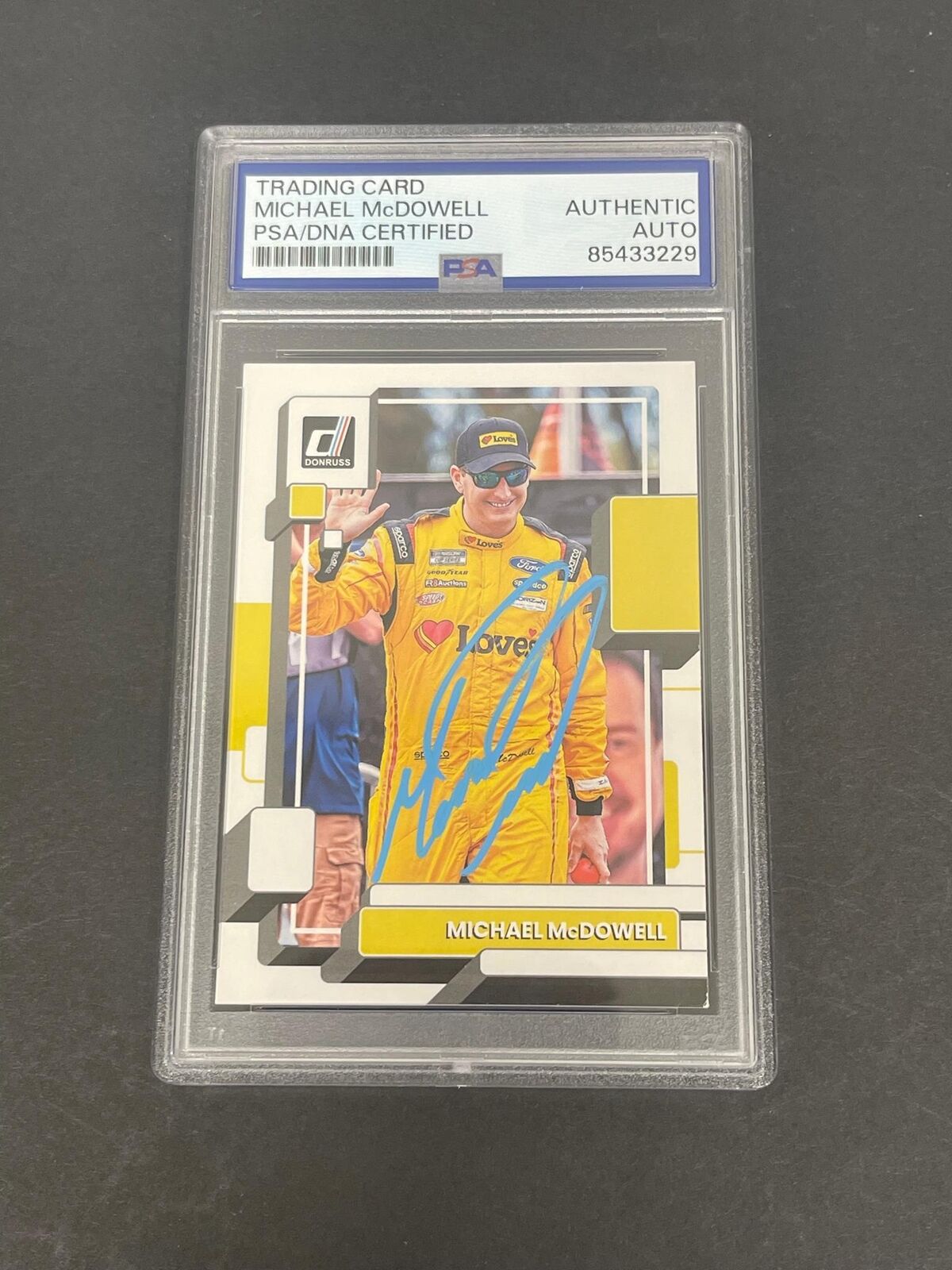 2023 Panini Donruss #63 Michael McDowell Signed Card AUTO PSA Slabbed NASCAR