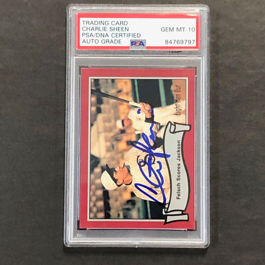 1988 Pacific Baseball #55 Eight Men Out Card Charlie Sheen Signed PSA Auto 10