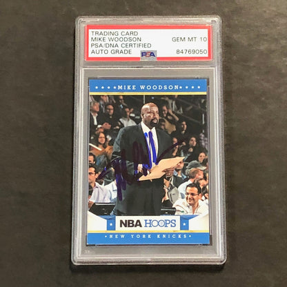 2012-13 NBA Hoops #21 Mike Woodson Signed Card AUTO 10 PSA/DNA Slabbed Knicks