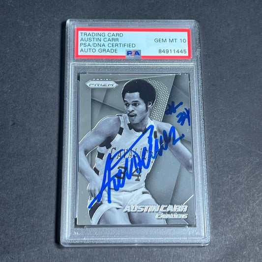 2014-15 Panini Prizm #250 Austin Carr Signed Card Auto 10 PSA Slabbed Cavaliers