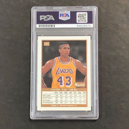 1990-91 Skybox #141 Mychal Thompson Signed Card AUTO GRADE 10 PSA Slabbed Lakers