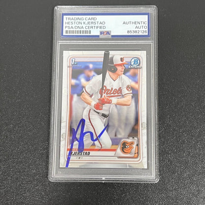 2020 Topps Chrome #BD-122 Heston Kjerstad Signed Card AUTO PSA Slabbed Baltimore