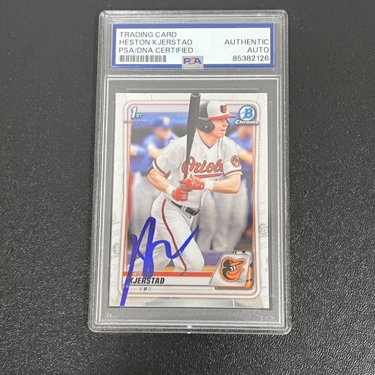 2020 Topps Chrome #BD-122 Heston Kjerstad Signed Card AUTO PSA Slabbed Baltimore