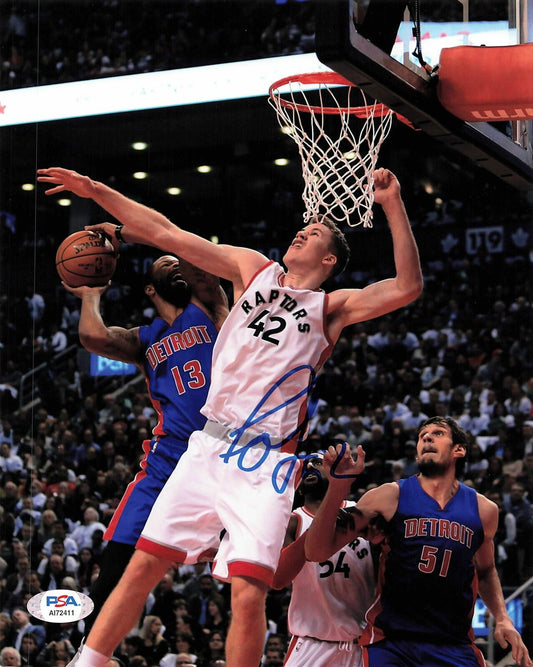 JAKOB POELTL signed 8x10 photo PSA/DNA Toronto Raptors Autographed