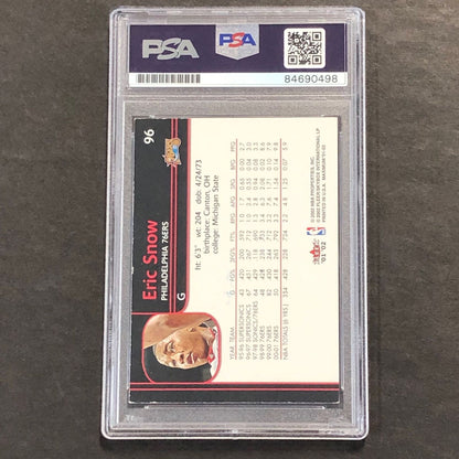 2001-02 NBA Fleer #96 Eric Snow Signed Card Auto PSA Slabbed 76ers