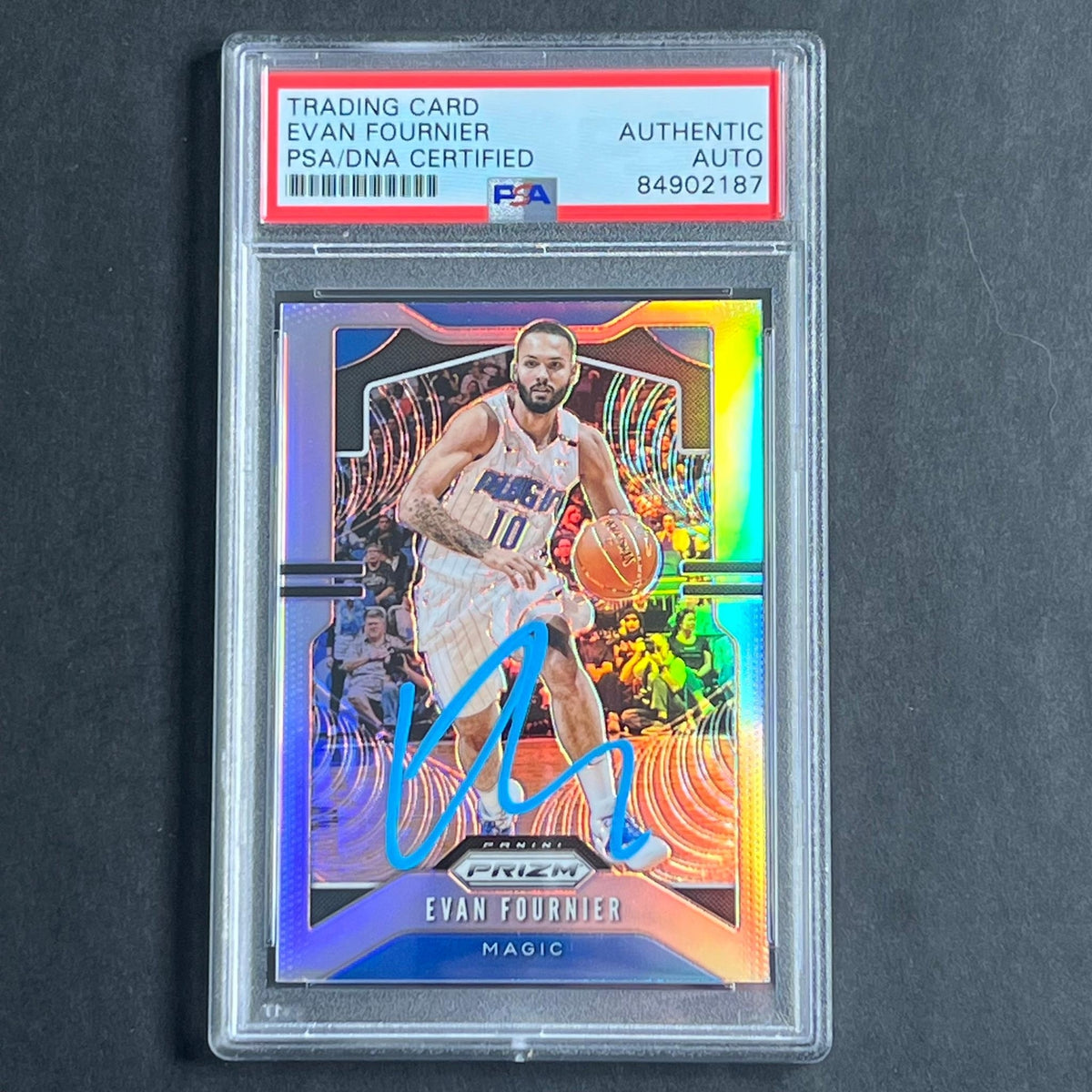 2019-20 Panini Prizm #192 Evan Fournier Signed Card AUTO PSA Slabbed Magic