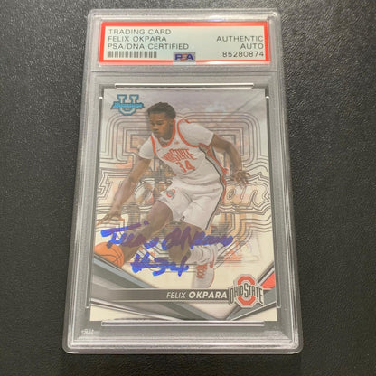 2023 Topps #61 Felix Okpara Signed Card AUTO PSA Slabbed Ohio State