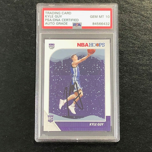 2019-20 NBA Hoops #238 Kyle Guy Signed Card AUTO 10 PSA Slabbed RC Kings