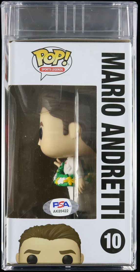 Mario Andretti Signed Funko Pop PSA/DNA AUTO 10 Encapsulated NASCAR